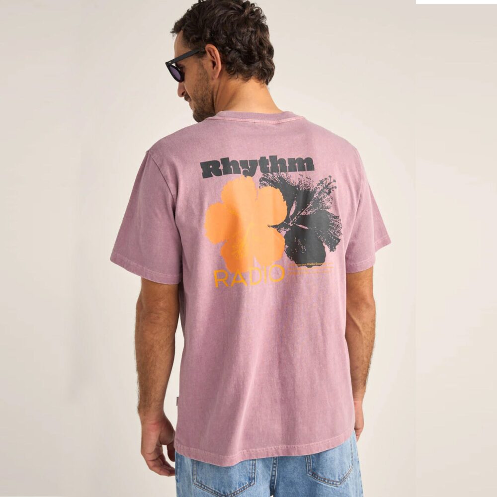 Rhythm Tropic Radio Vintage Men's S/S T-Shirt - Grape - Image 2