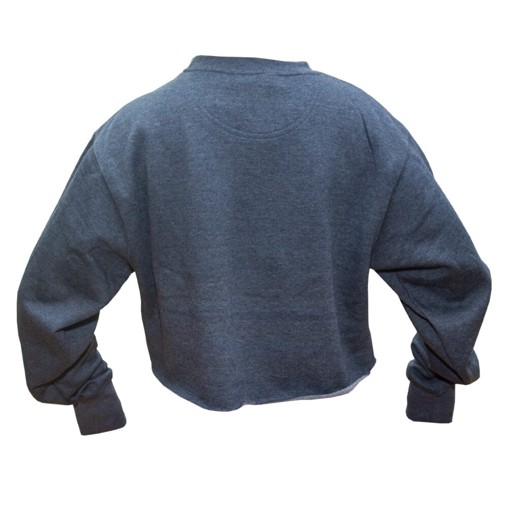 Surf Station Varsity Crewneck Women's L/S Cropped Sweater - Navy - Image 2
