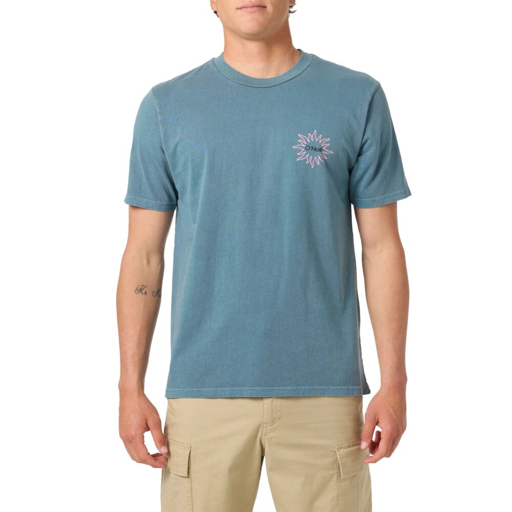 O'Neill O'Riginals Sun Palm Relaxed Men's S/S T-Shirt - Aegean Blue - Image 3
