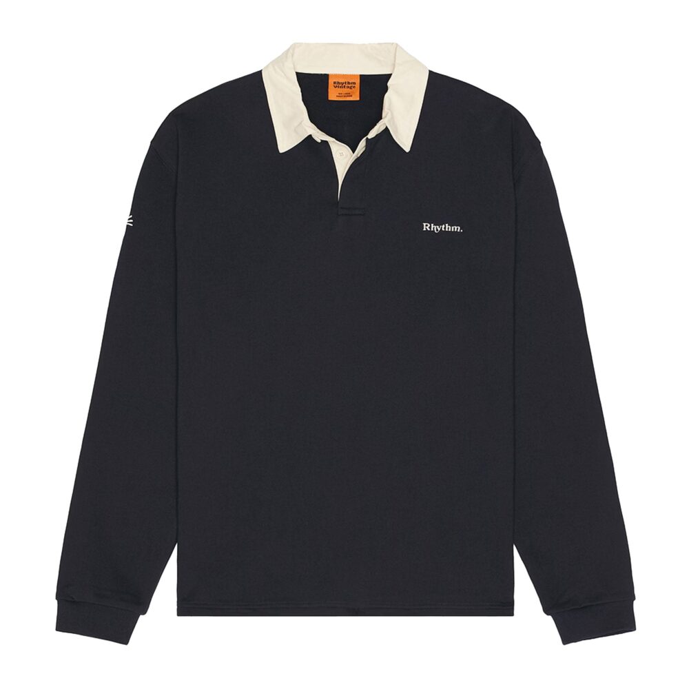 Rhythm Vintage Rugby Polo Men's L/S Dress Shirt - Indigo