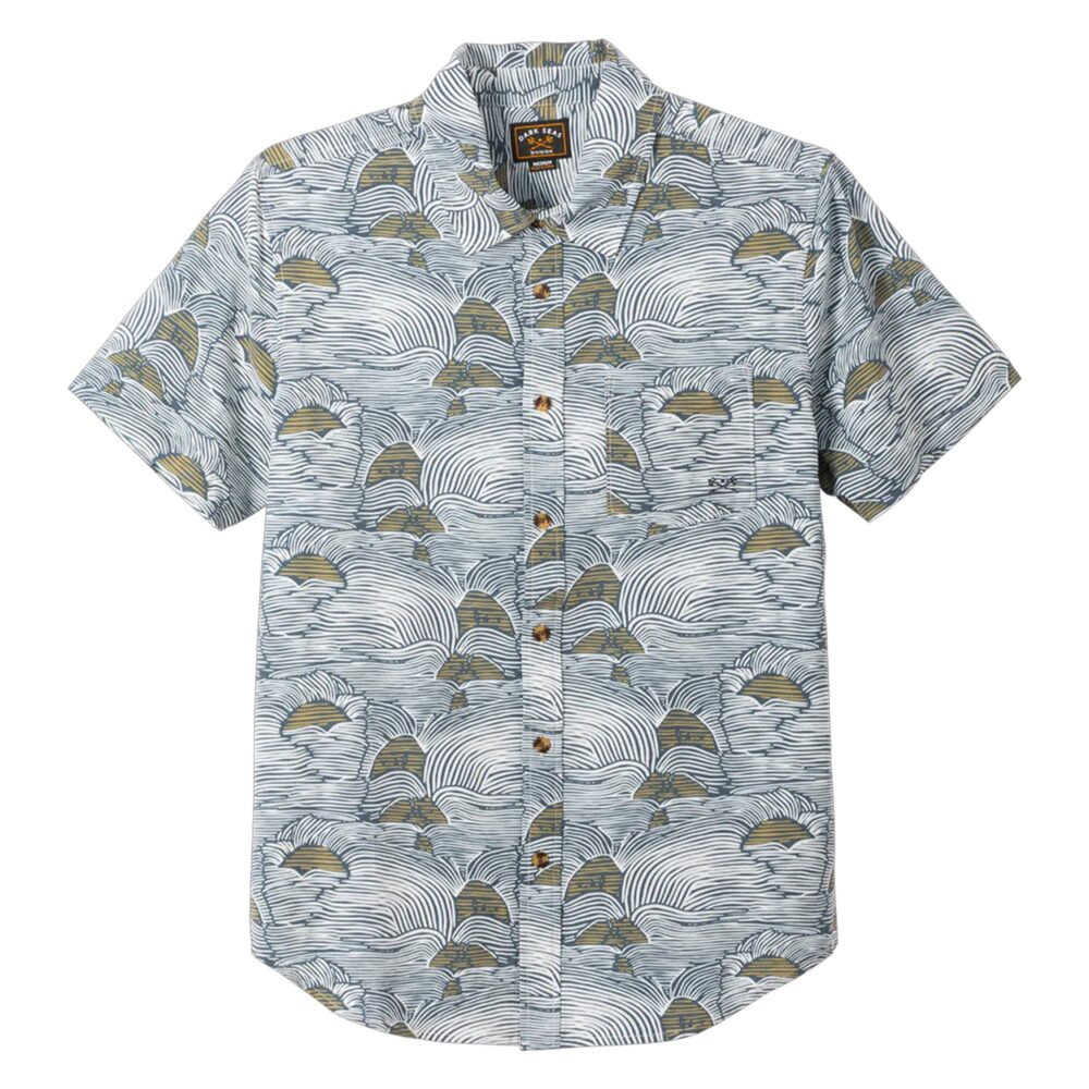 Dark Seas Bobby Woven Men's S/S Dress Shirt - Navy/Gold - Image 2