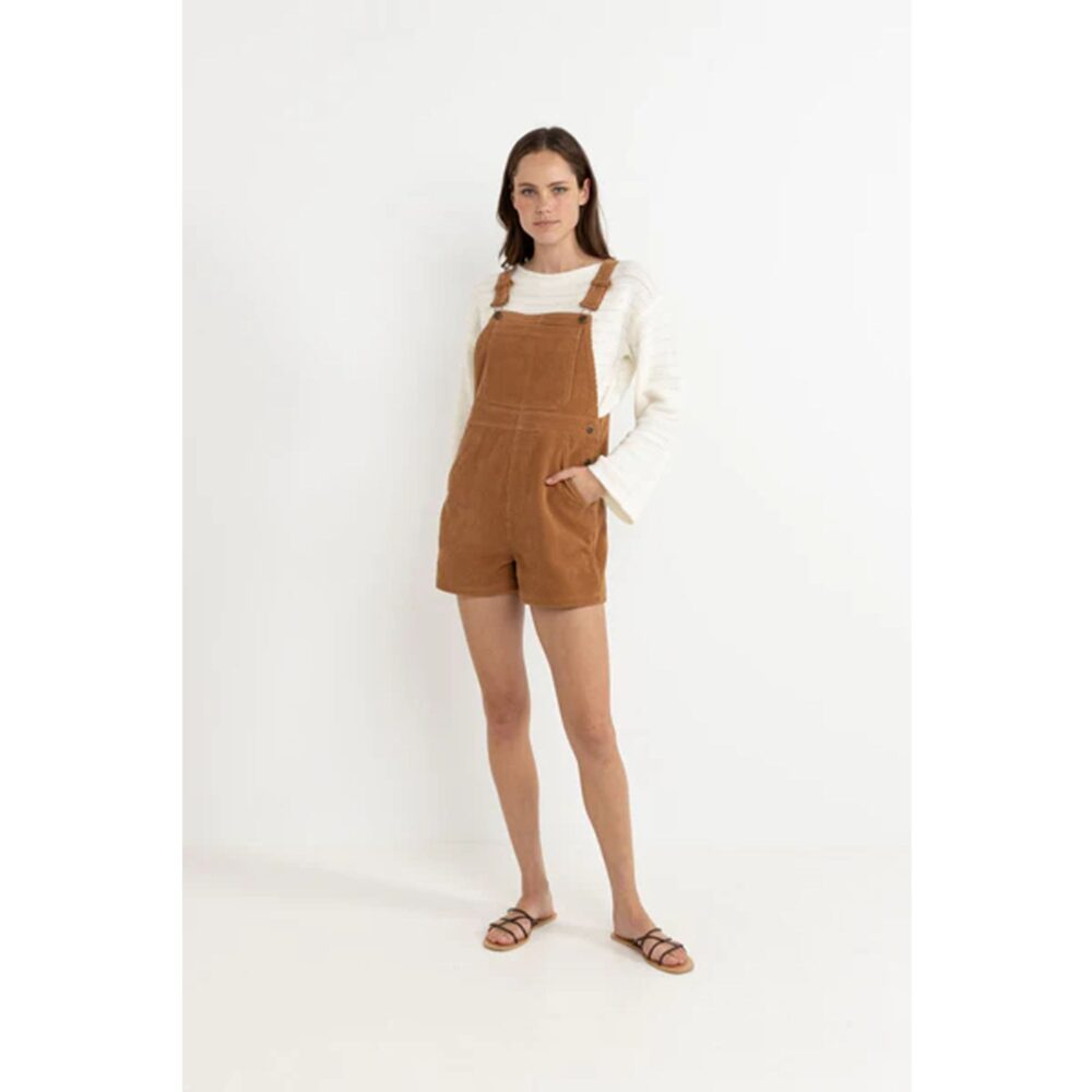 Rhythm Cord Tide Short Women's Overalls - Brown - Image 3