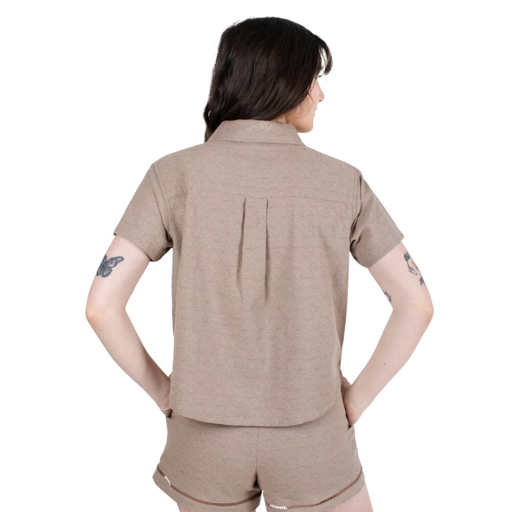Jetty Cape Cod Jacquard Women's S/S Dress Shirt - Brown - Image 2