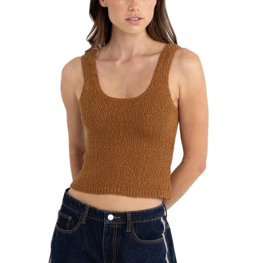 Rhythm Adele Scoop Neck Knit Women's Top - Carmel - Image 3