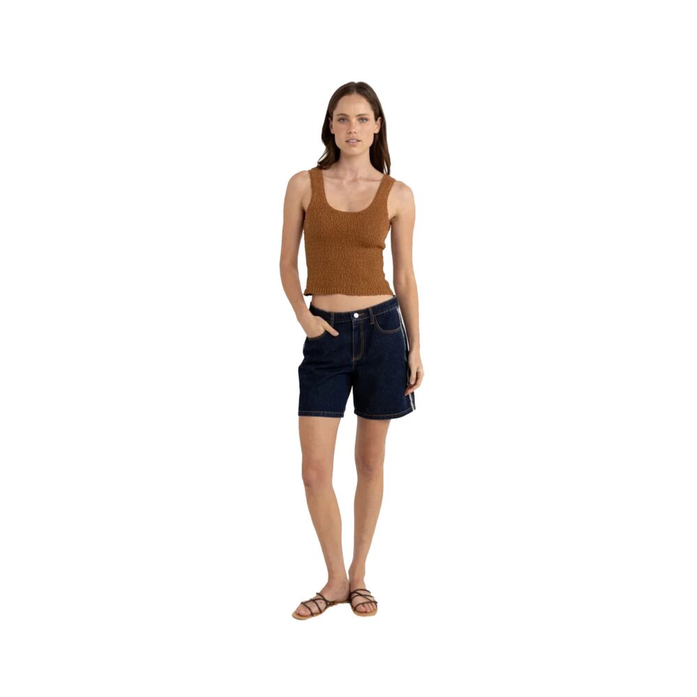 Rhythm Adele Scoop Neck Knit Women's Top - Carmel
