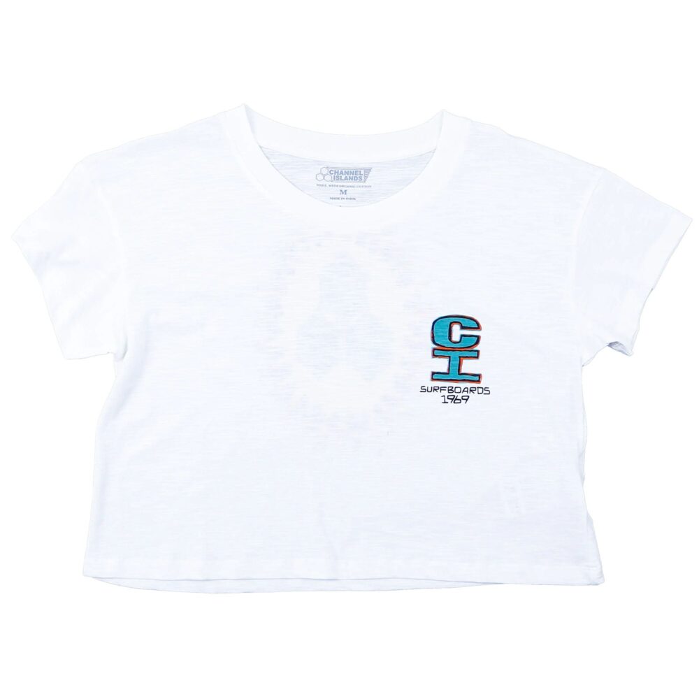 Channel Islands Merrick Circle Fire Cropped Women's S/S T-Shirt - White - Image 2