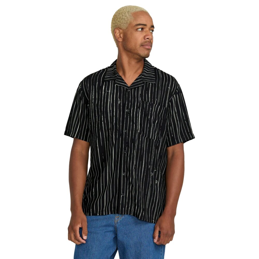 Volcom Mistostone Men's S/S Dress Shirt - Black White - Image 3