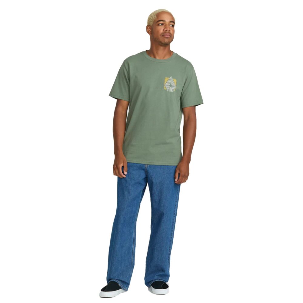 Volcom Plated Men's S/S T-Shirt - Light Olive - Image 3