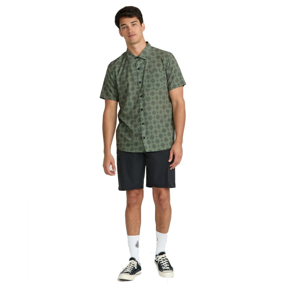 Volcom Ridgestone Men's S/S Dress Shirt - Light Olive - Image 3