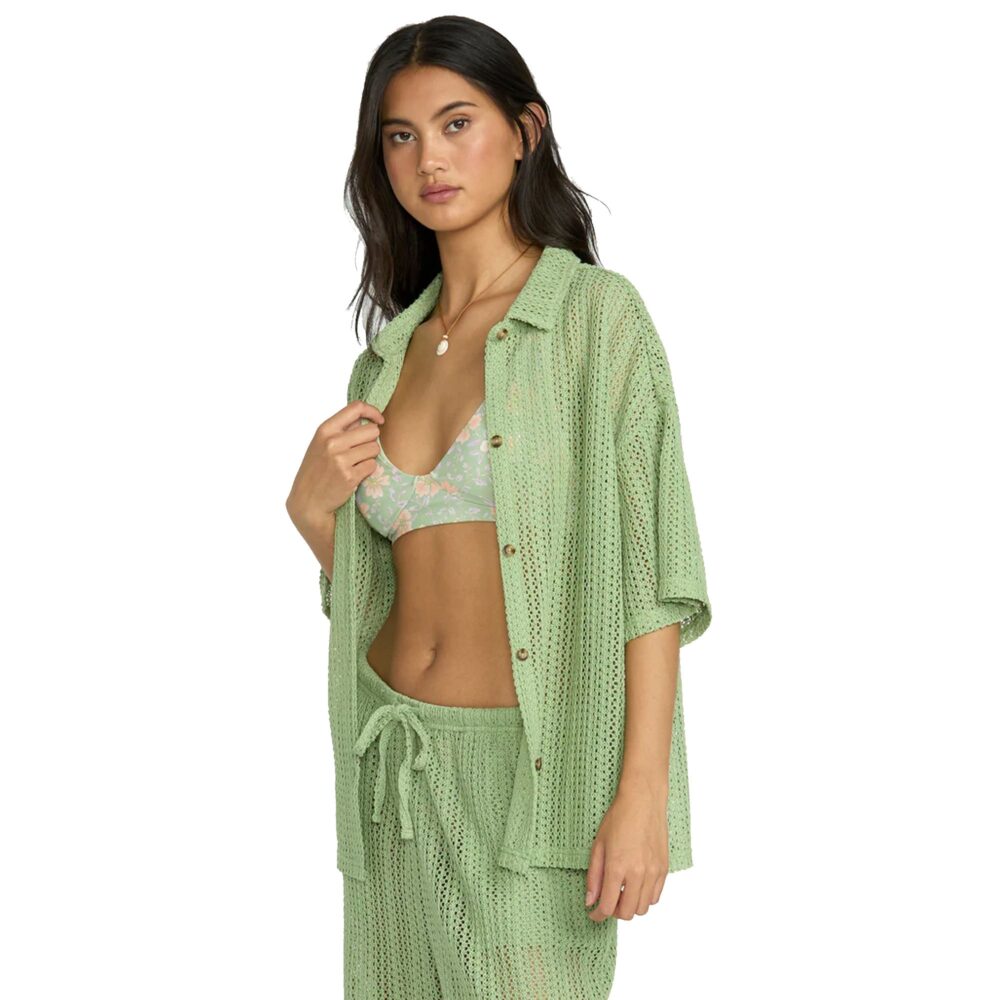 Billabong Largo Beach Overshirt Women's S/S Shirt - Pistachio - Image 3