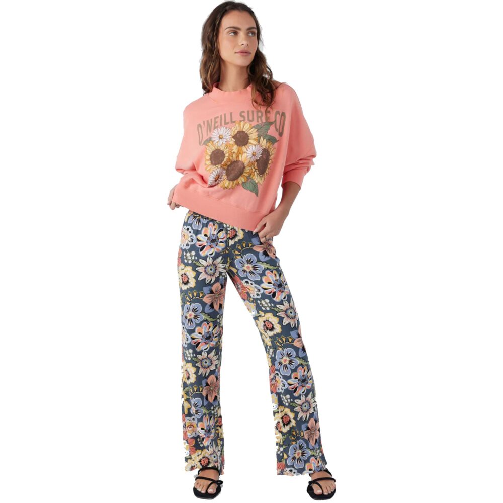 O'Neill Moment Crop Crew Fleece Women's L/S Sweater - Coral - Image 3